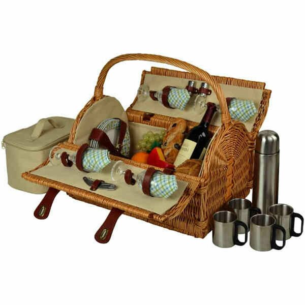 Picnic At Ascot Yorkshire Picnic Basket for 4 with Coffee-Wicker-Gazebo 710C-G